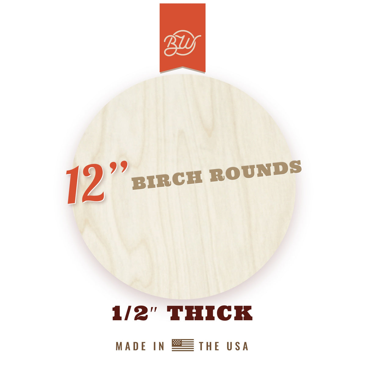 12 Inch Birch Wood Rounds 1/2