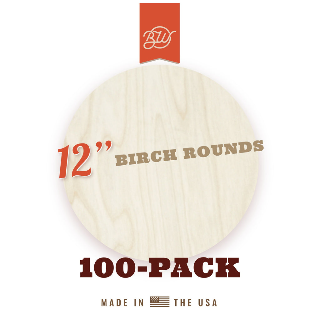 Bulk 12 Inch Birch Wood Rounds 1/4