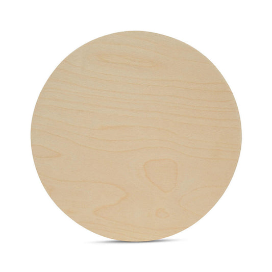 18" CIRCLE BLANK, WOODEN CUTOUT, 1/4" THICK, BIRCH PLYWOOD, WHOLESALE - BULK